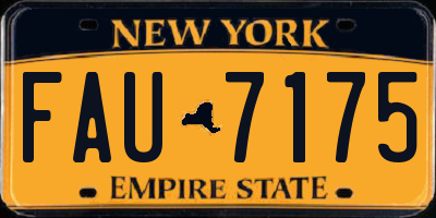 NY license plate FAU7175