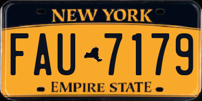 NY license plate FAU7179