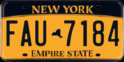NY license plate FAU7184