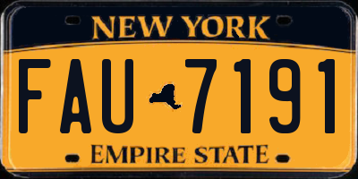 NY license plate FAU7191