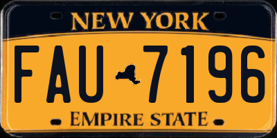 NY license plate FAU7196