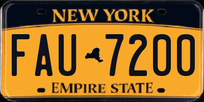 NY license plate FAU7200
