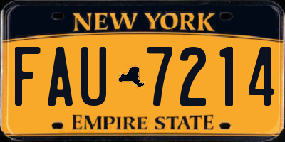 NY license plate FAU7214