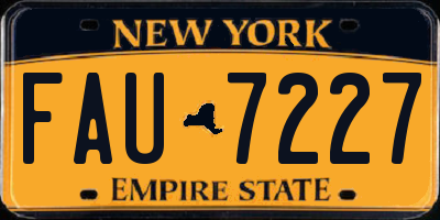 NY license plate FAU7227