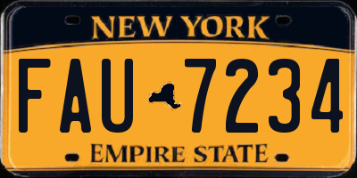 NY license plate FAU7234