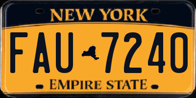 NY license plate FAU7240