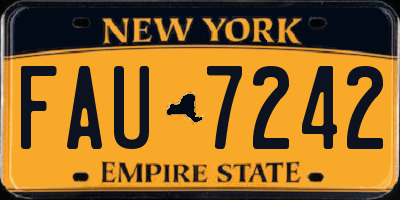 NY license plate FAU7242