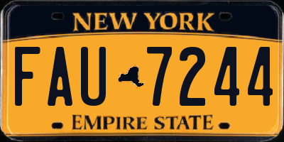 NY license plate FAU7244