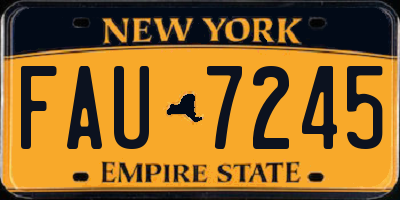 NY license plate FAU7245