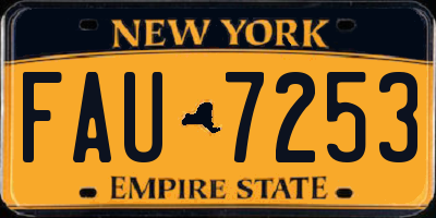 NY license plate FAU7253