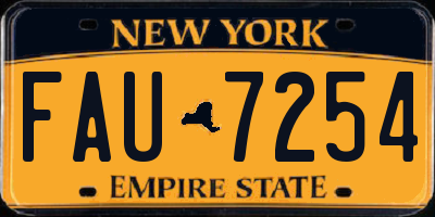 NY license plate FAU7254