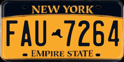NY license plate FAU7264