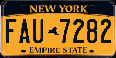NY license plate FAU7282
