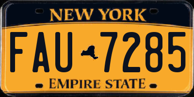 NY license plate FAU7285