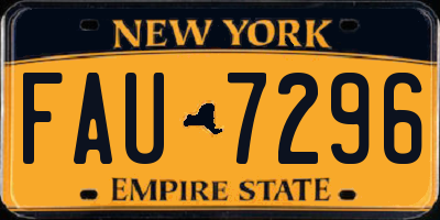 NY license plate FAU7296