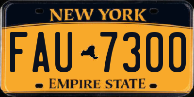 NY license plate FAU7300