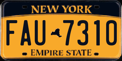 NY license plate FAU7310