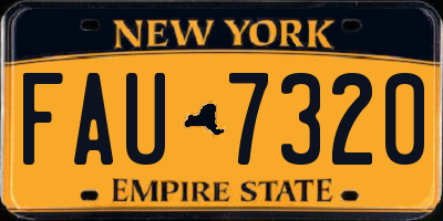 NY license plate FAU7320