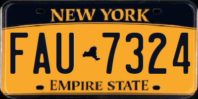 NY license plate FAU7324