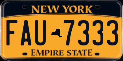 NY license plate FAU7333