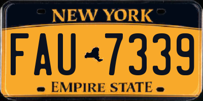 NY license plate FAU7339