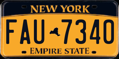 NY license plate FAU7340