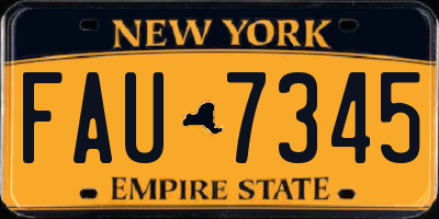 NY license plate FAU7345