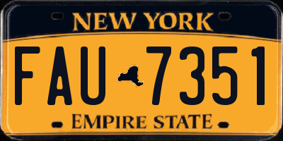 NY license plate FAU7351