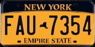 NY license plate FAU7354