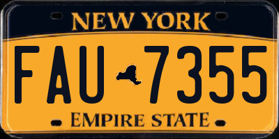 NY license plate FAU7355