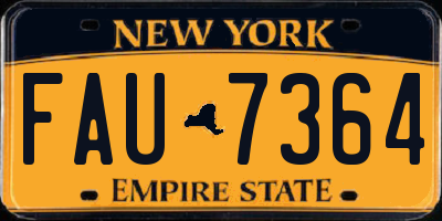 NY license plate FAU7364
