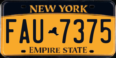 NY license plate FAU7375
