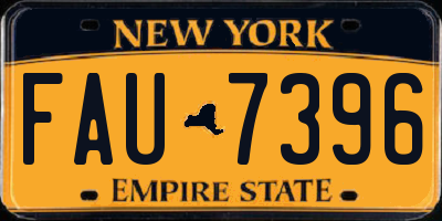 NY license plate FAU7396