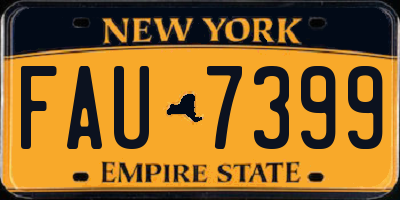 NY license plate FAU7399