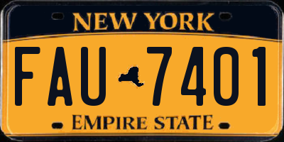 NY license plate FAU7401