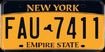 NY license plate FAU7411