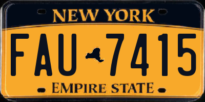 NY license plate FAU7415