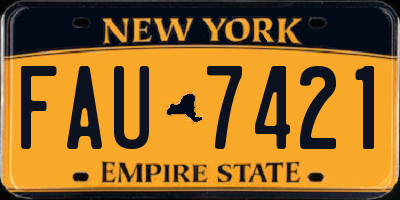 NY license plate FAU7421