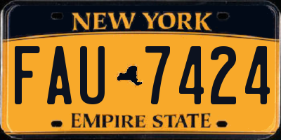 NY license plate FAU7424