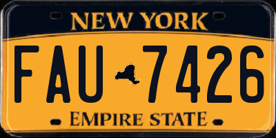 NY license plate FAU7426