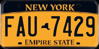 NY license plate FAU7429