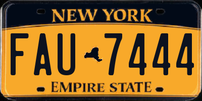 NY license plate FAU7444
