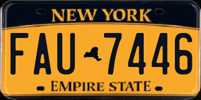NY license plate FAU7446