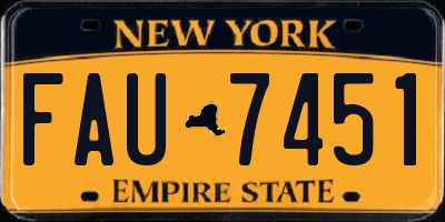 NY license plate FAU7451