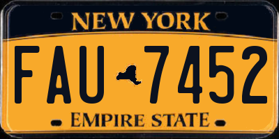 NY license plate FAU7452
