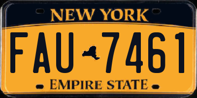 NY license plate FAU7461
