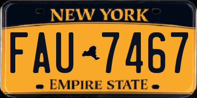 NY license plate FAU7467
