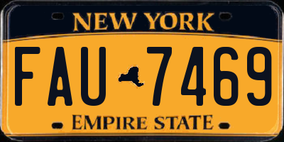 NY license plate FAU7469