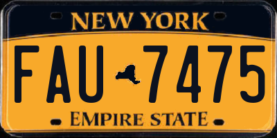 NY license plate FAU7475