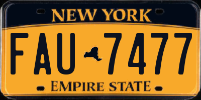 NY license plate FAU7477